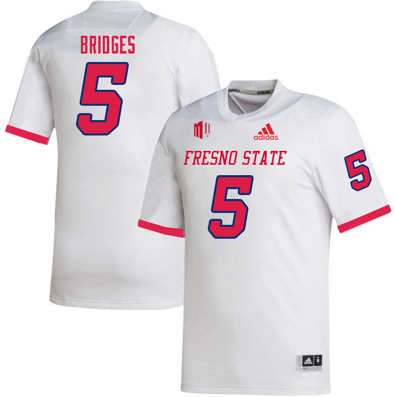 Men #5 Devo Bridges Fresno State Bulldogs College Football Jerseys Sale-White